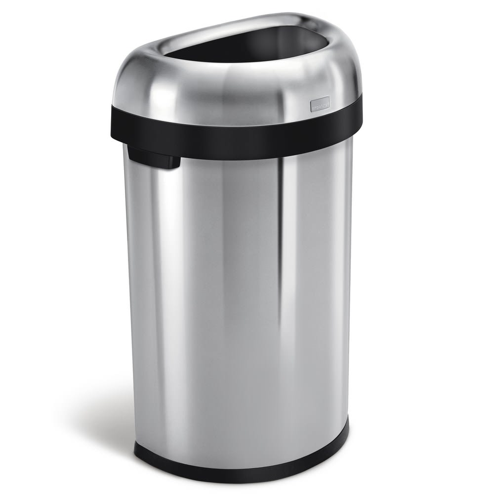 GuestSupply US | Simplehuman 60 Liter Semi-Round Open Trash Can